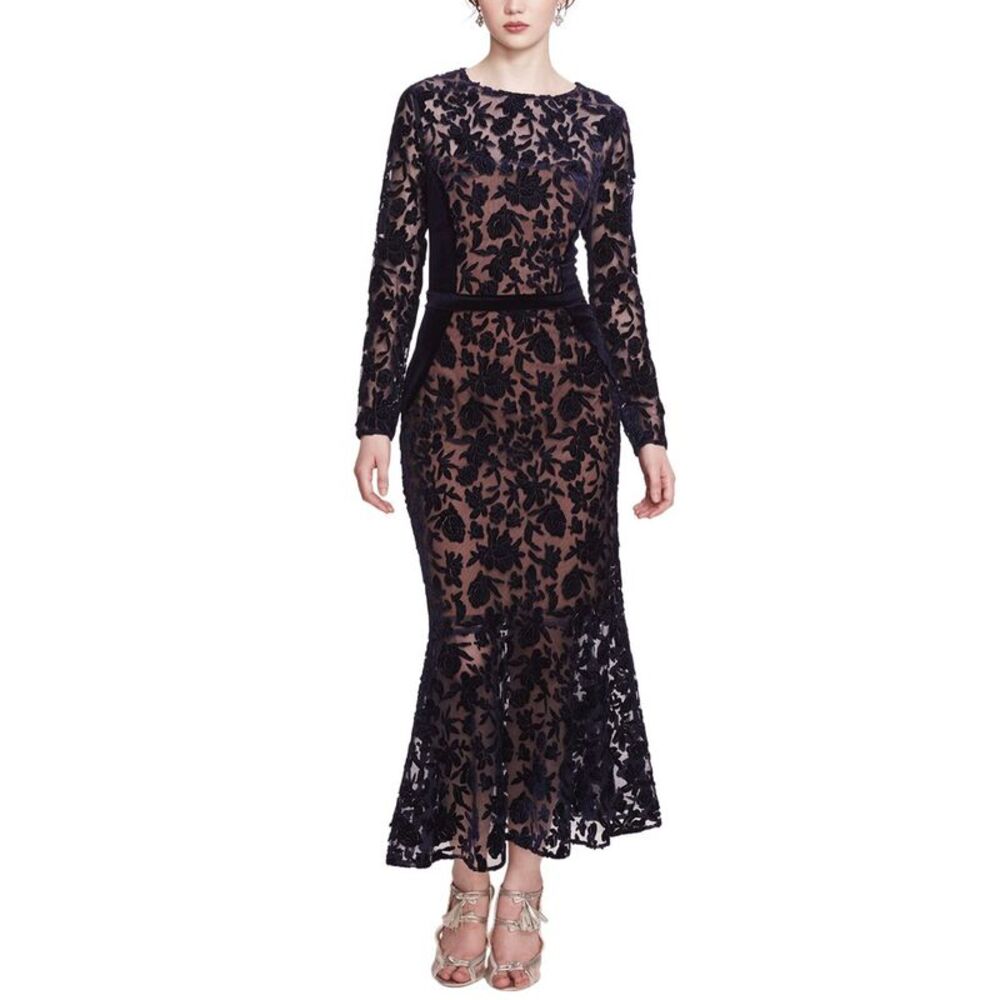 Marchesa Notte Womens Midi Dress